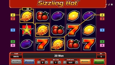Первая версия слота Sizzling Hot, иногда можно встретить в оформлении слот-машины
